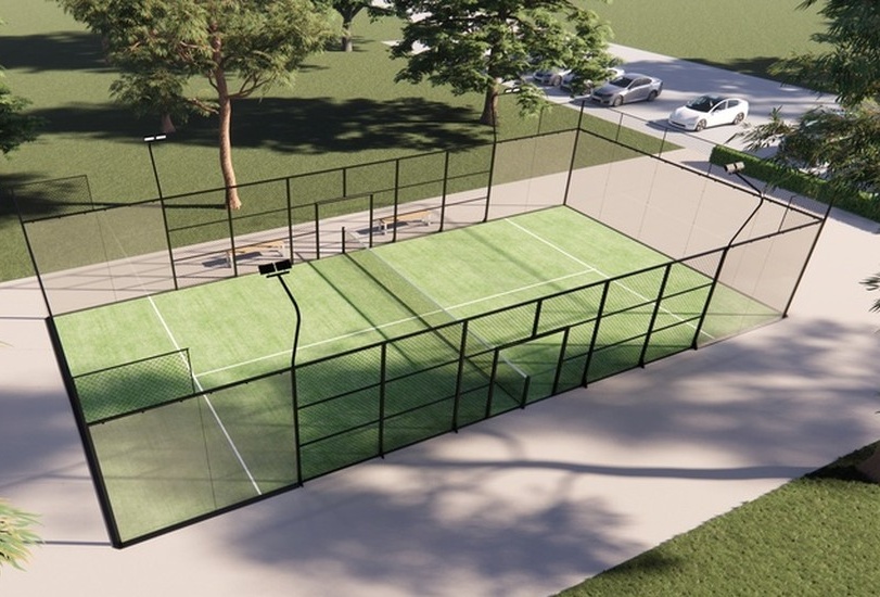 Corte de tenis de vidrio Padel
